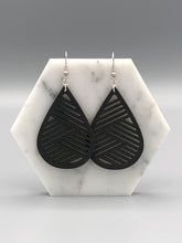 Load image into Gallery viewer, Black Geometric Wood Earrings
