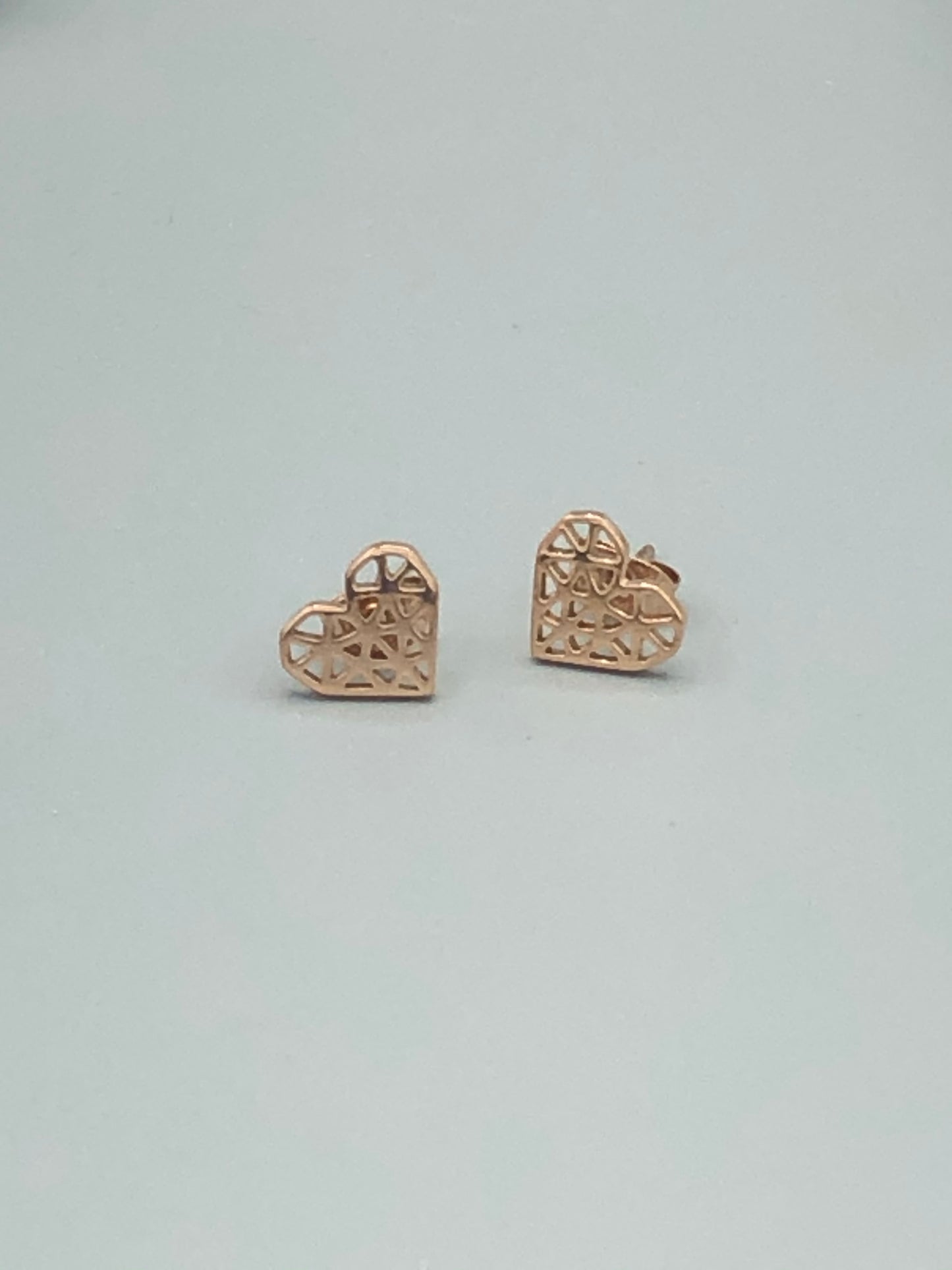 Rose Gold Stainless Steel Heart Earrings