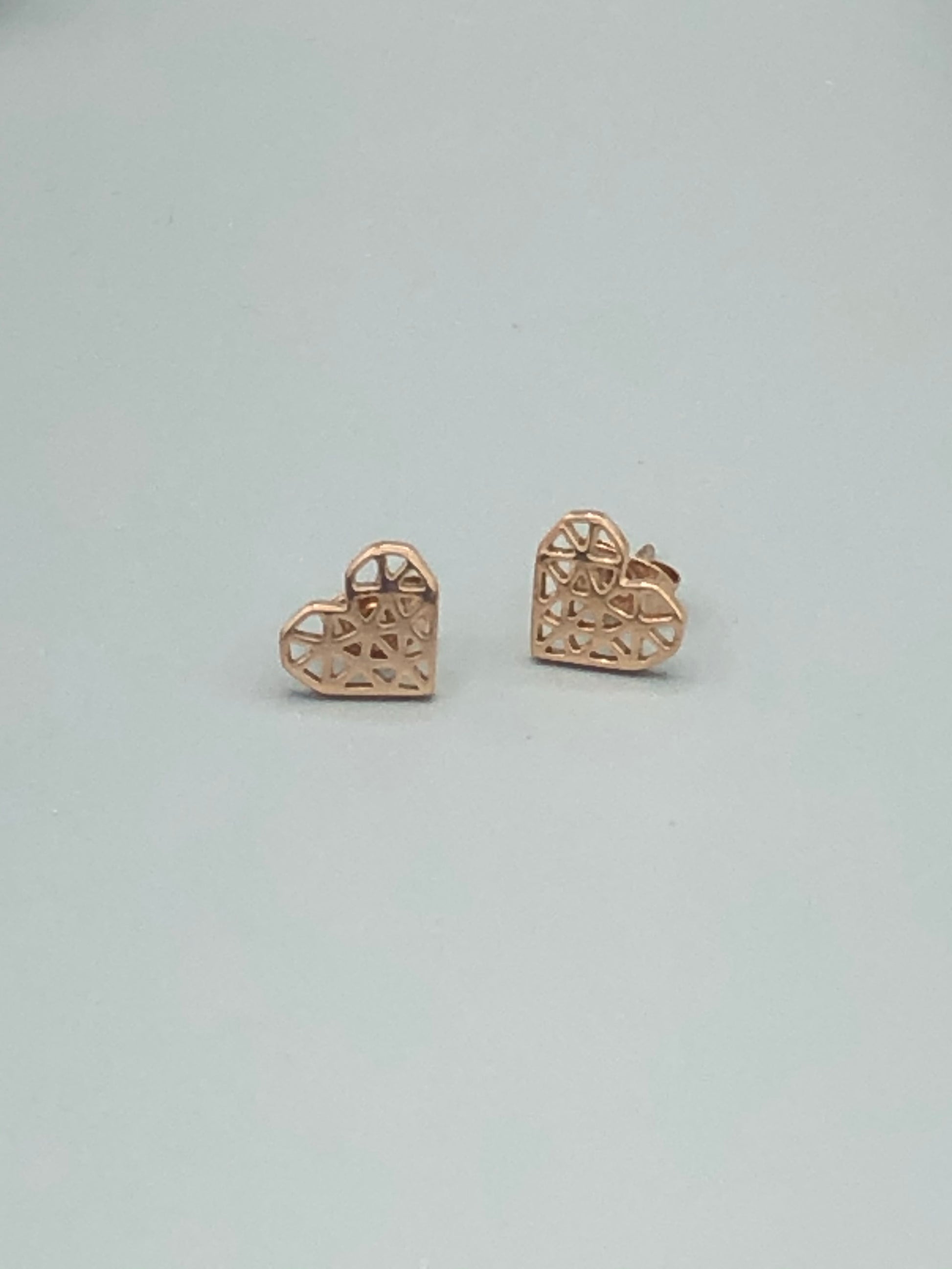 Rose Gold Stainless Steel Heart Earrings