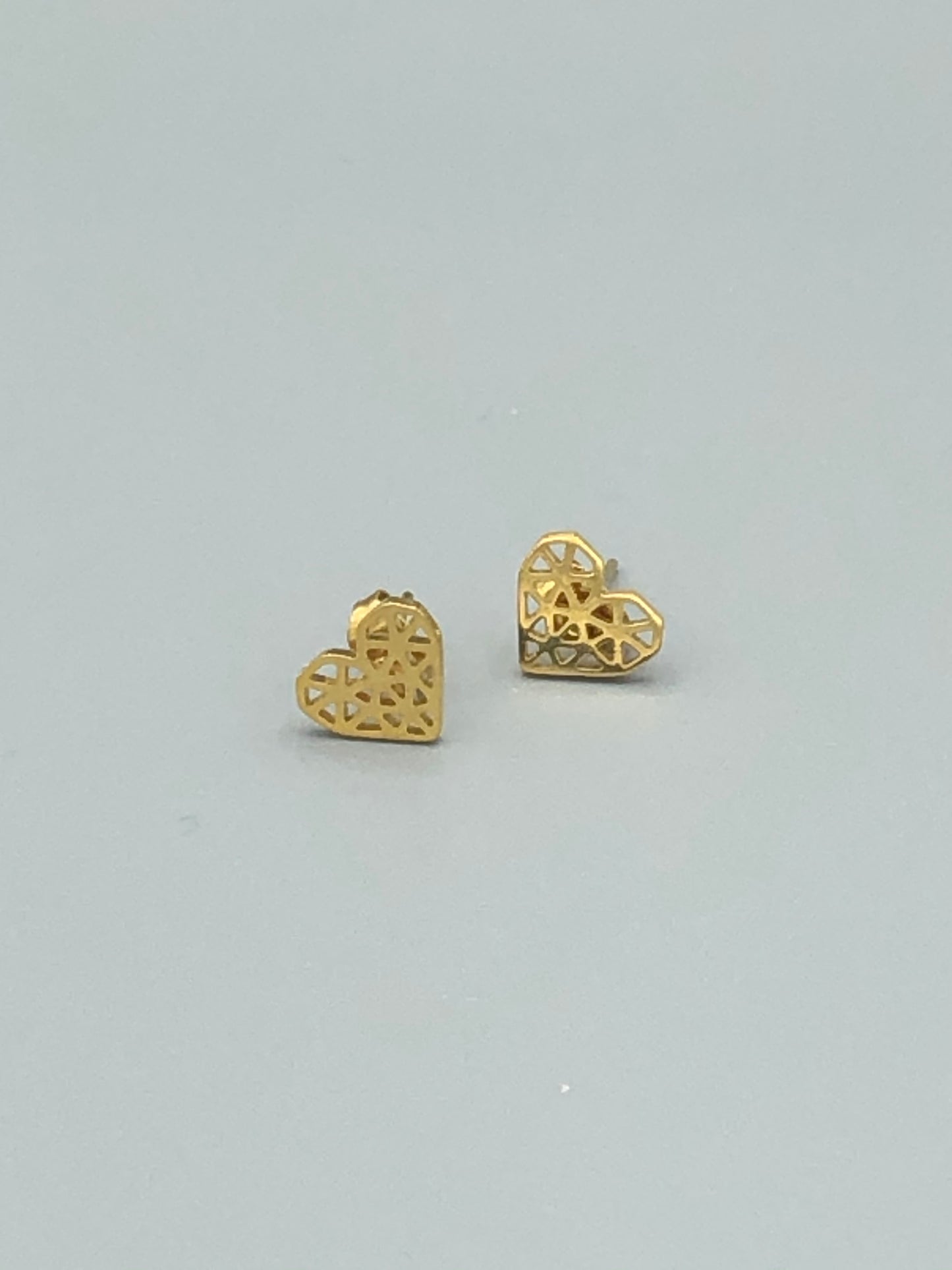 Gold Stainless Steel Heart Earrings