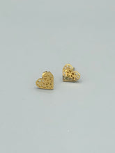 Load image into Gallery viewer, Gold Stainless Steel Heart Earrings
