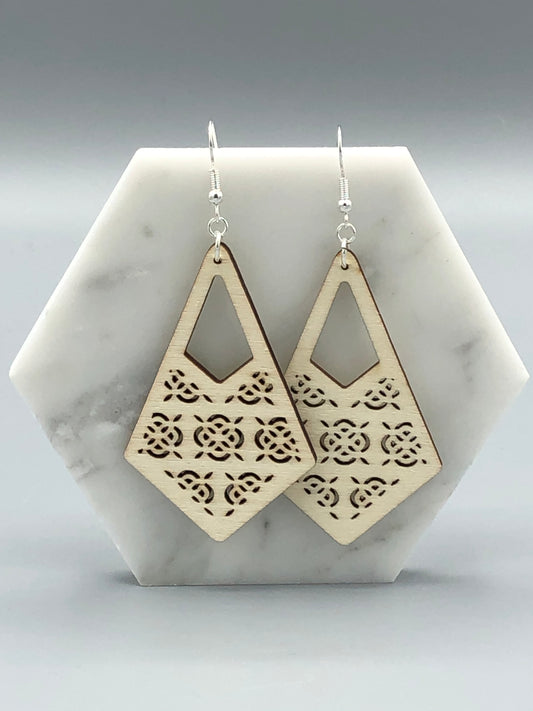 Wooden Light Diamond Earrings