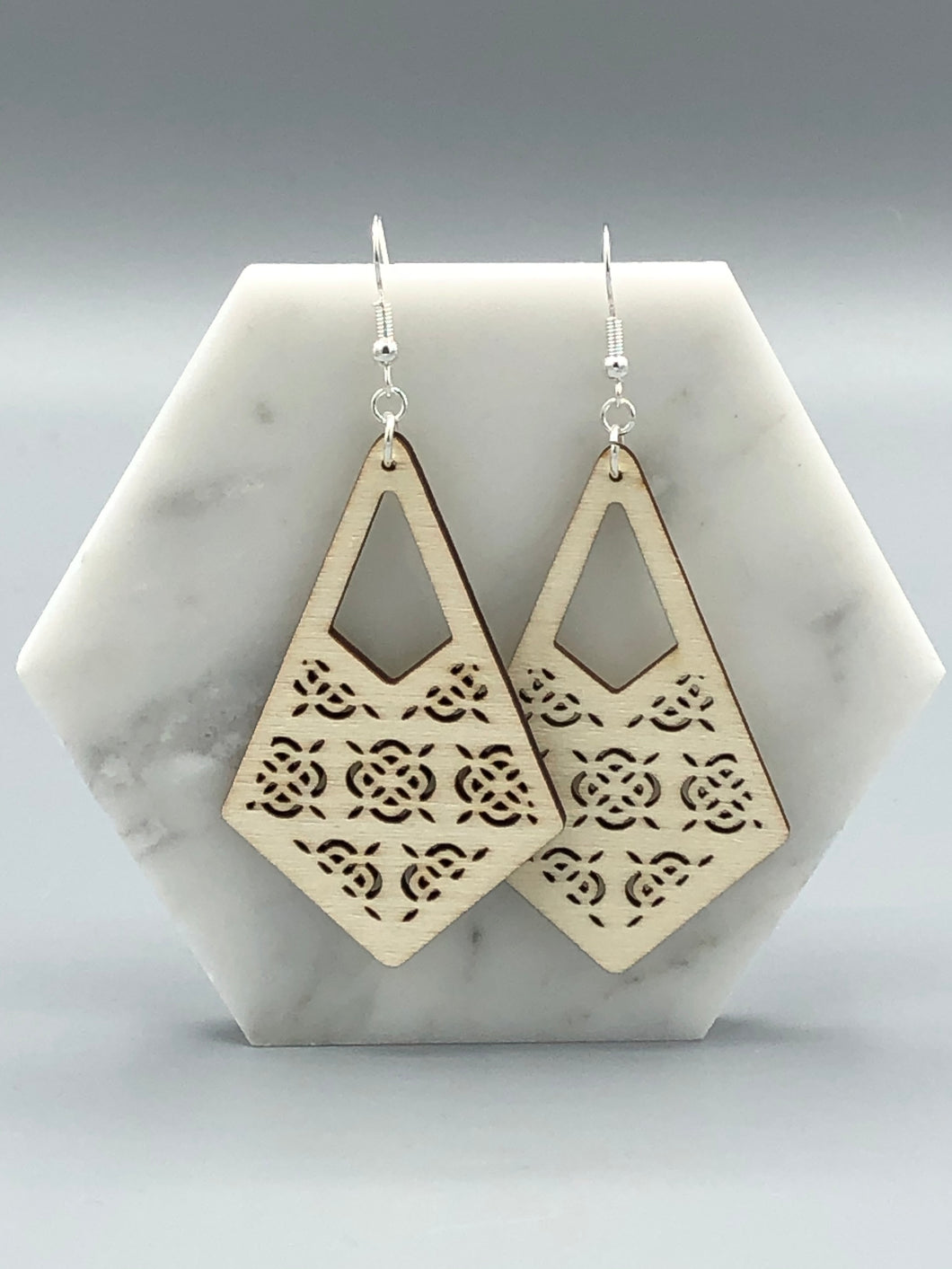 Wooden Light Diamond Earrings