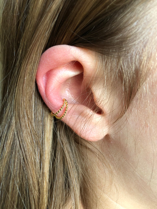 Sterling Ear Cuff - Double Bead
