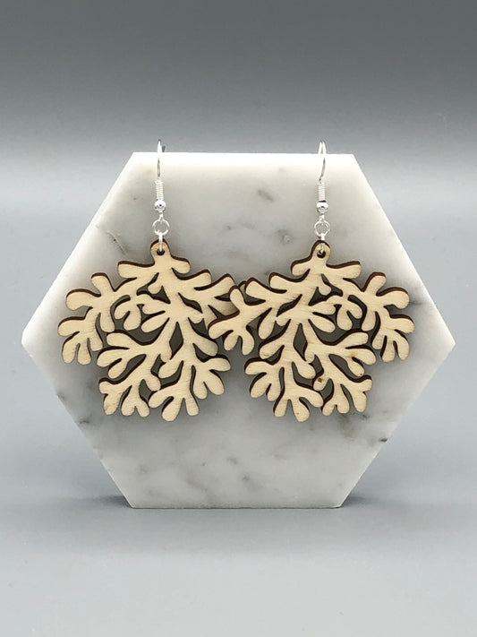 Wooden Light Coral Earrings