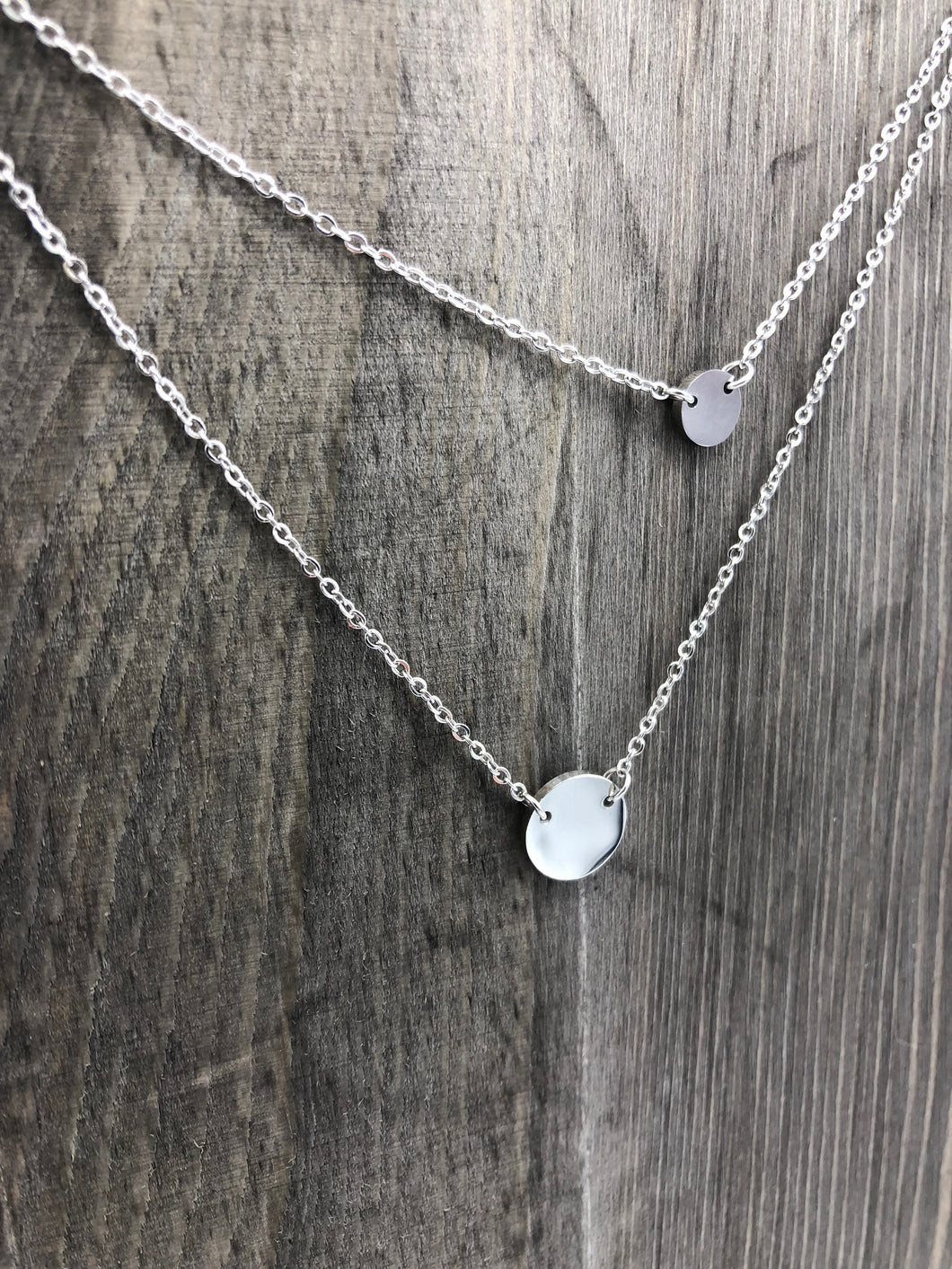 Double Layered Stainless Steel Circle Necklace