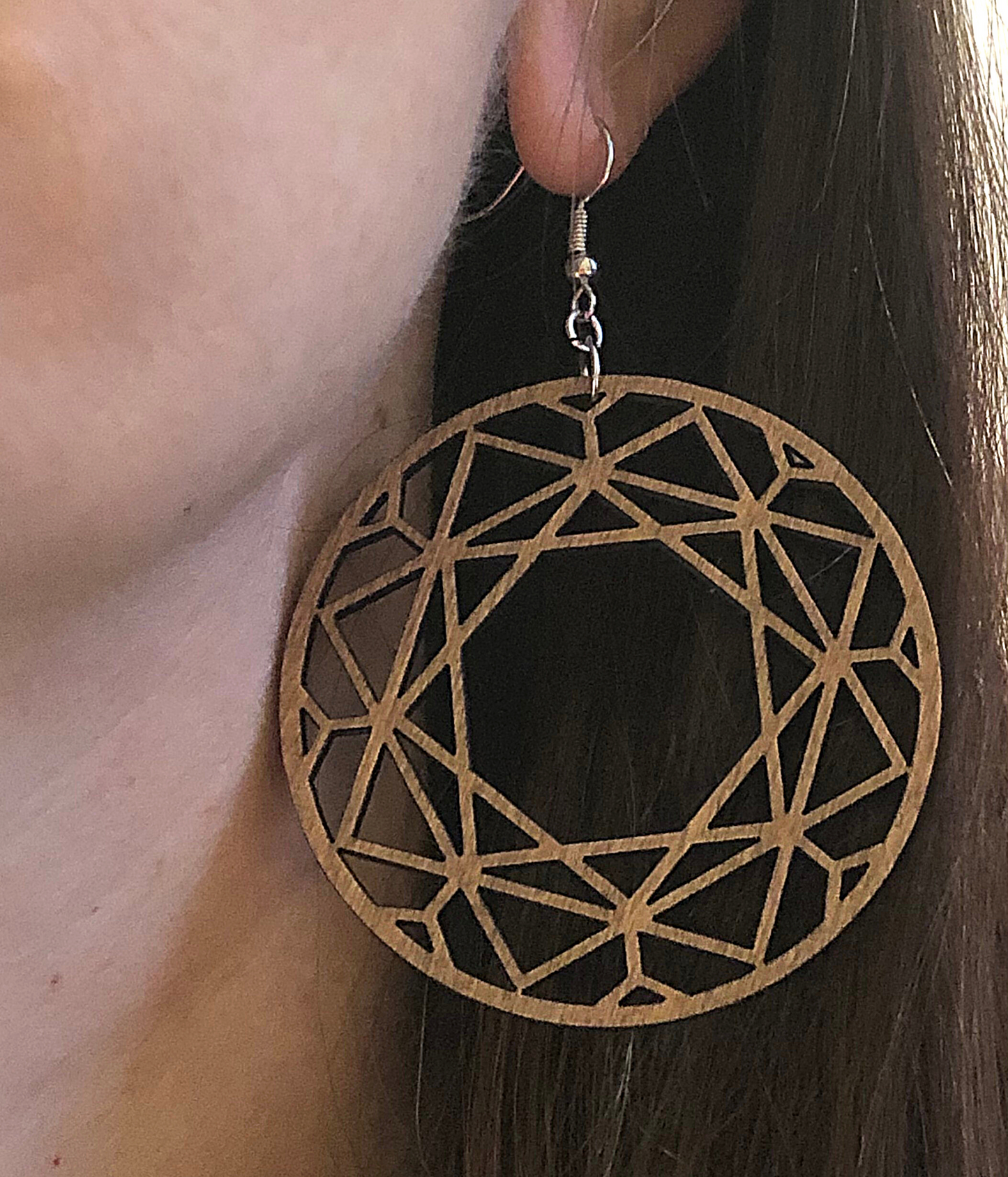 Round Wood Earrings