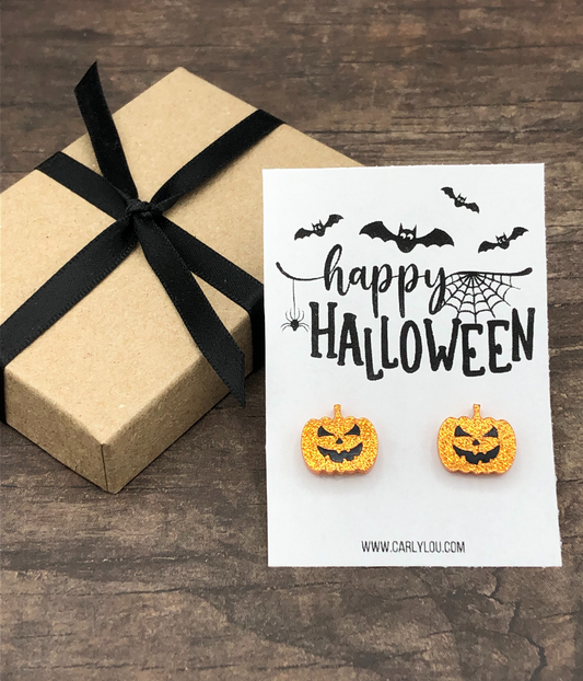 orange glitter jack o'lantern