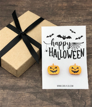 Load image into Gallery viewer, orange glitter jack o&#39;lantern
